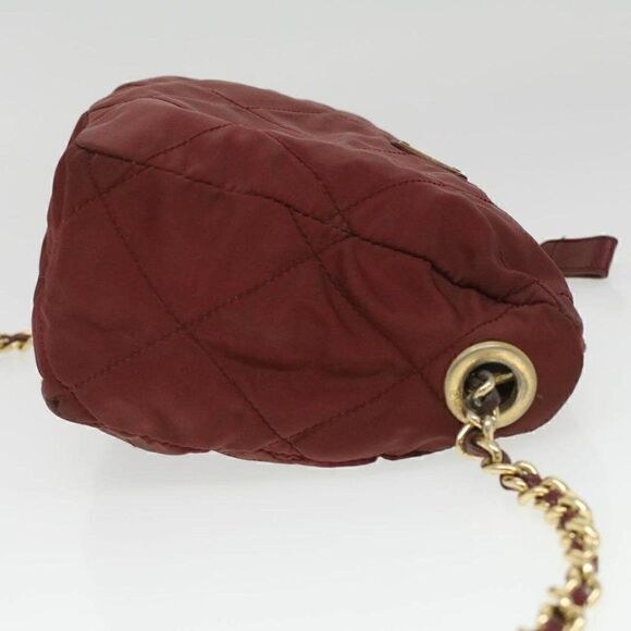 PRADA Chain Shoulder Bag Nylon Red - Picture 5 of 15